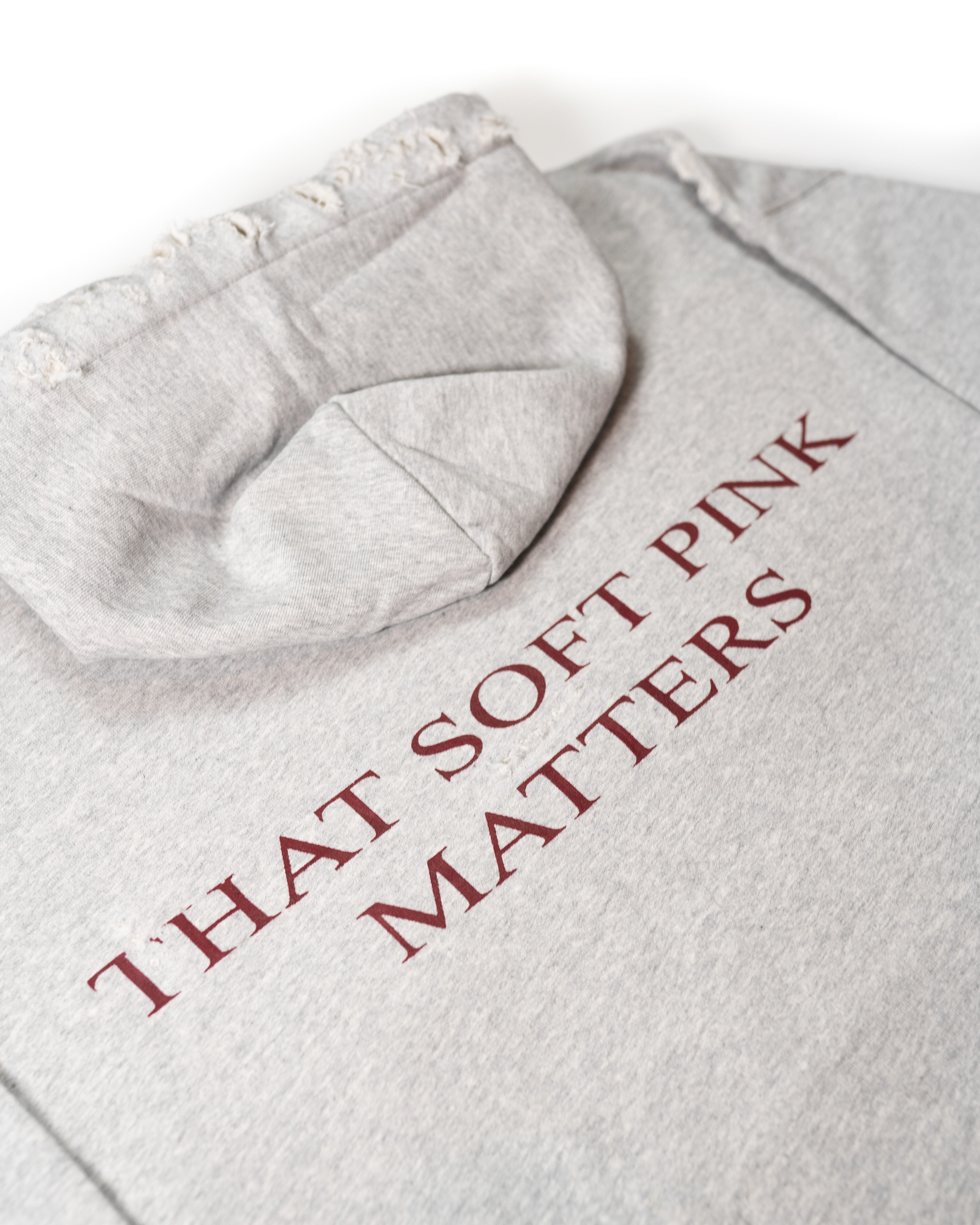 DISTRESSED THAT SOFT PINK MATTERS HOODIE