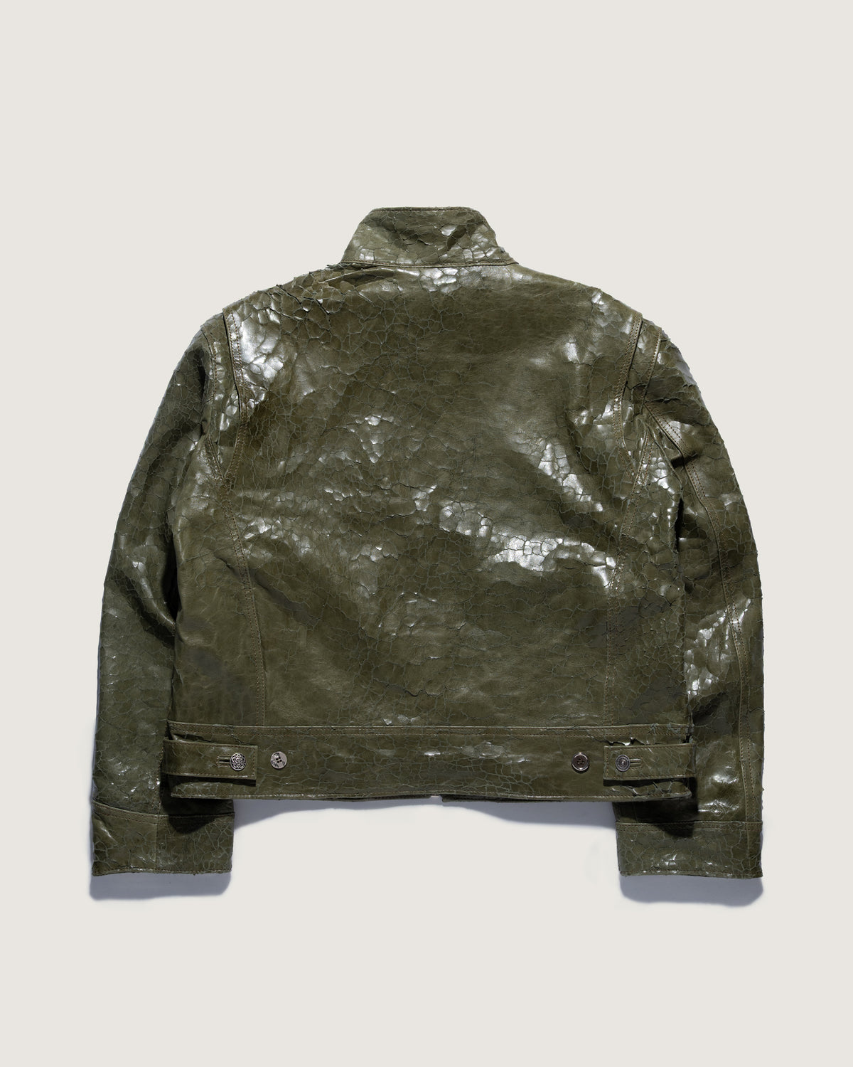Flight Leather Jacket Mud Dyed Olive
