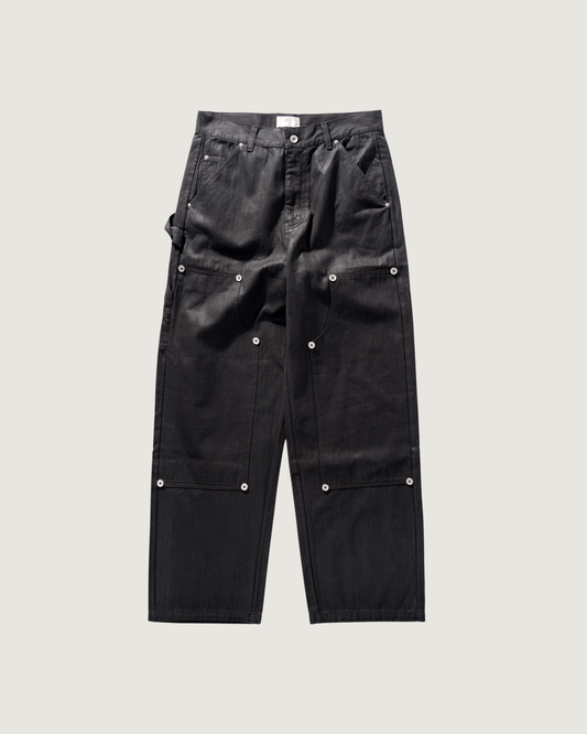 Pantaloni a doppio ginocchio - BLACK