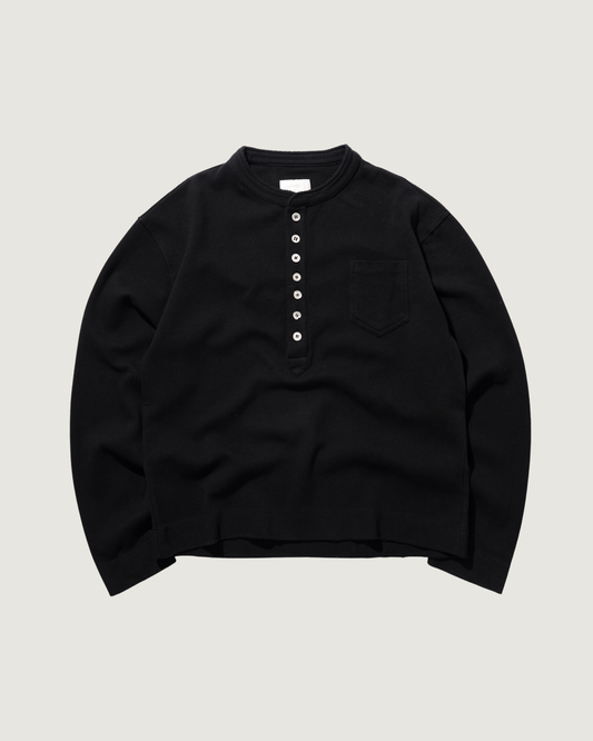 Henley Top - BLACK