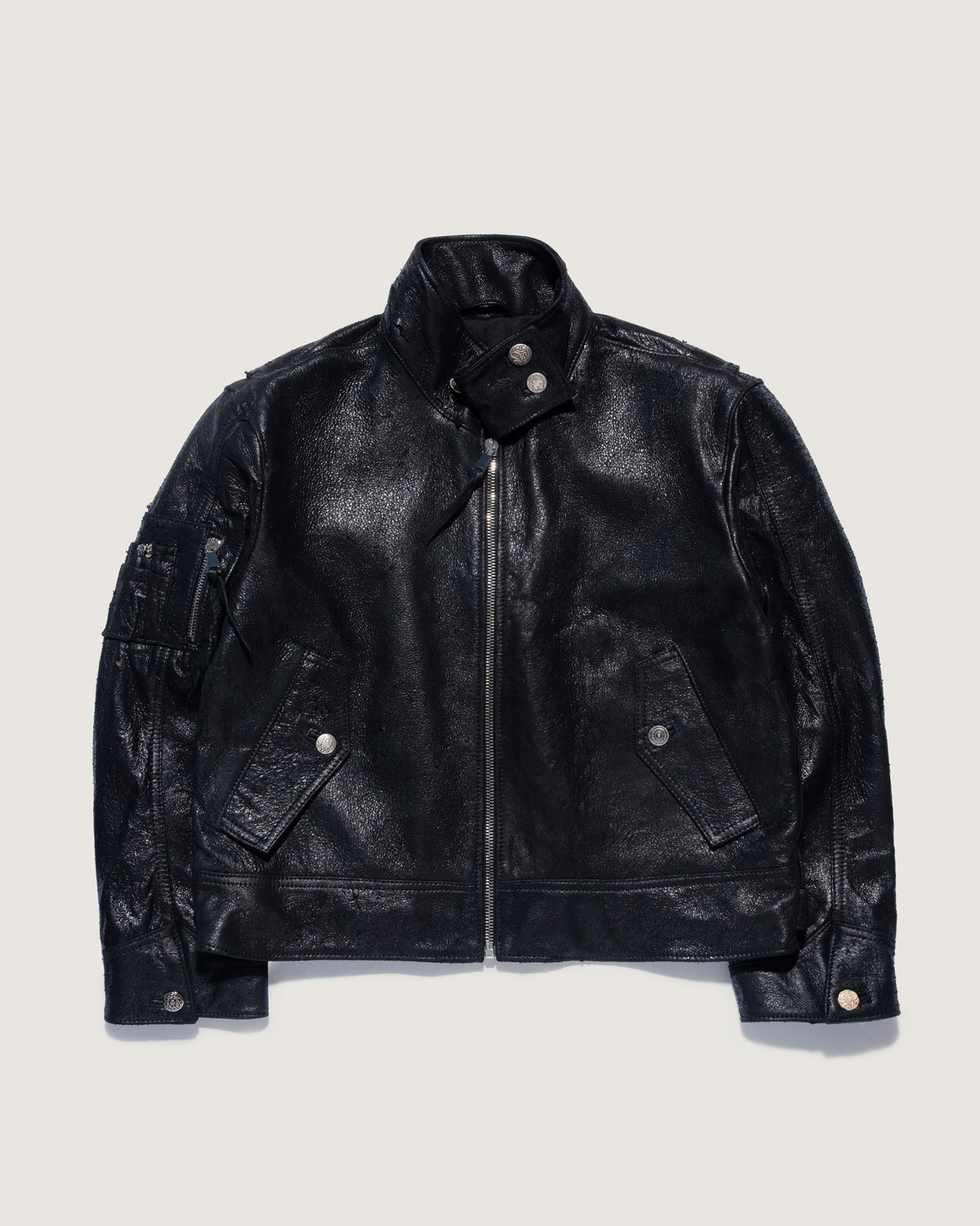 Flight Leather Jacket Vintage Black