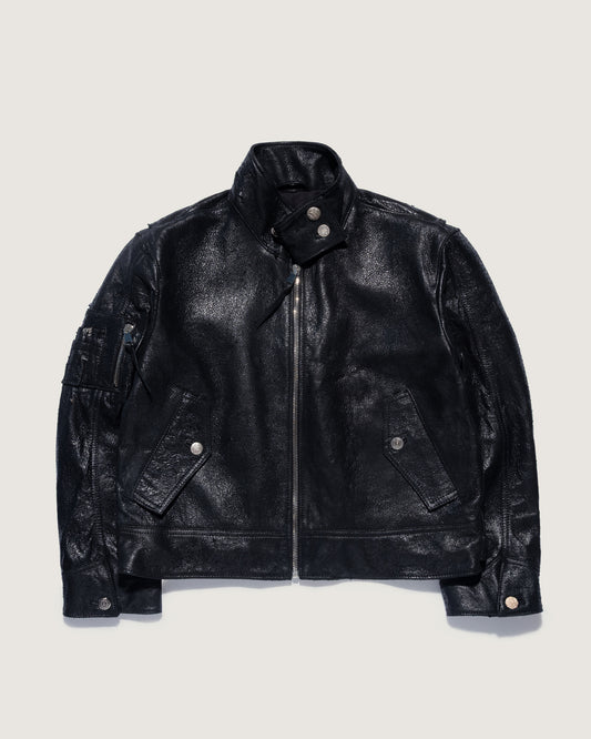 Flight Leather Jacket Vintage Black