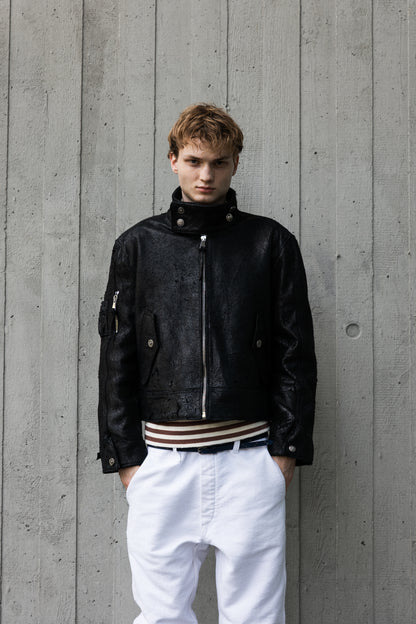 Flight Leather Jacket Vintage Black